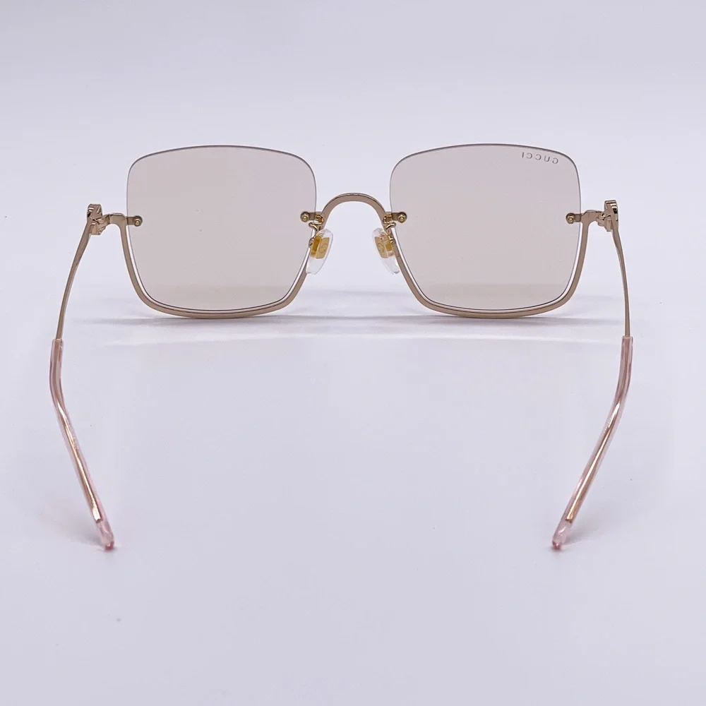 NEW GUCCI GG1279S 004 NEW COLLECTION WOMEN GOLD CREAM SQUARE SUNGLASSES GUCCI